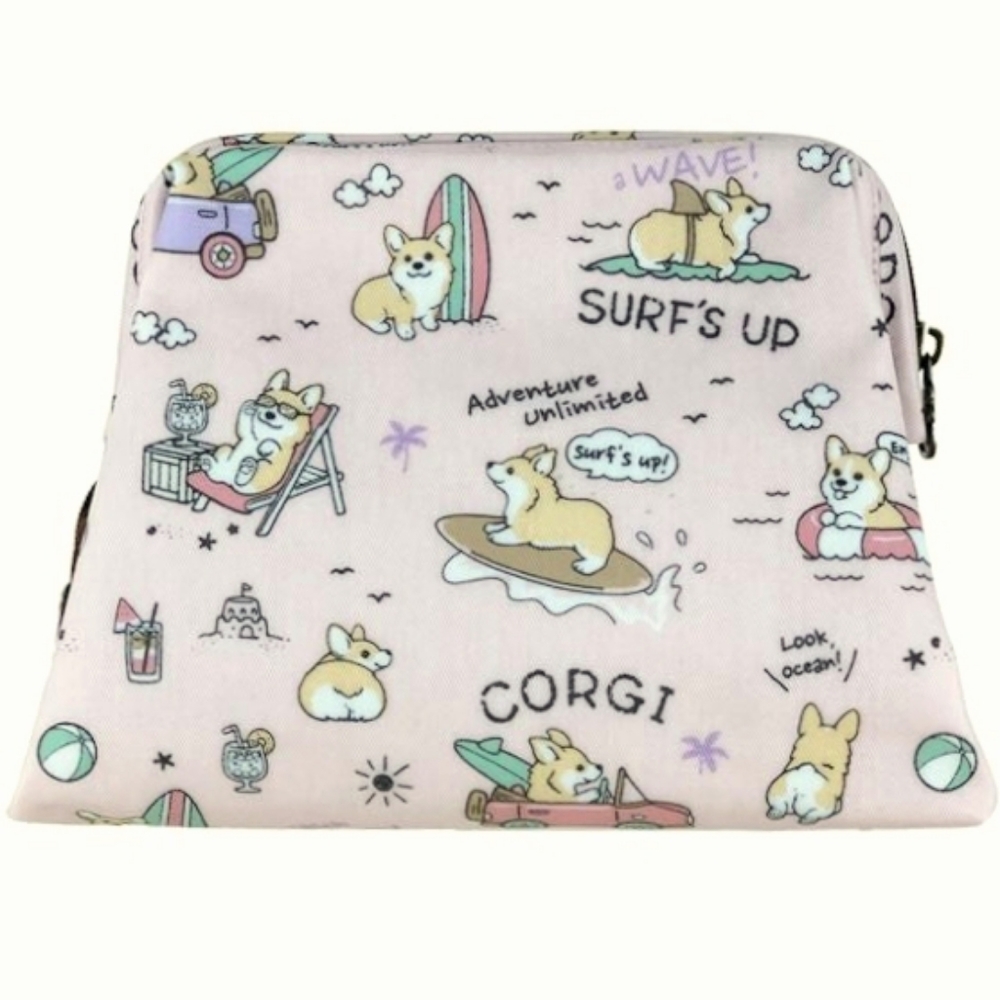 Waterproof Corgi Large Opening Makeup Cosmetic Bag - Picture 3 of 16